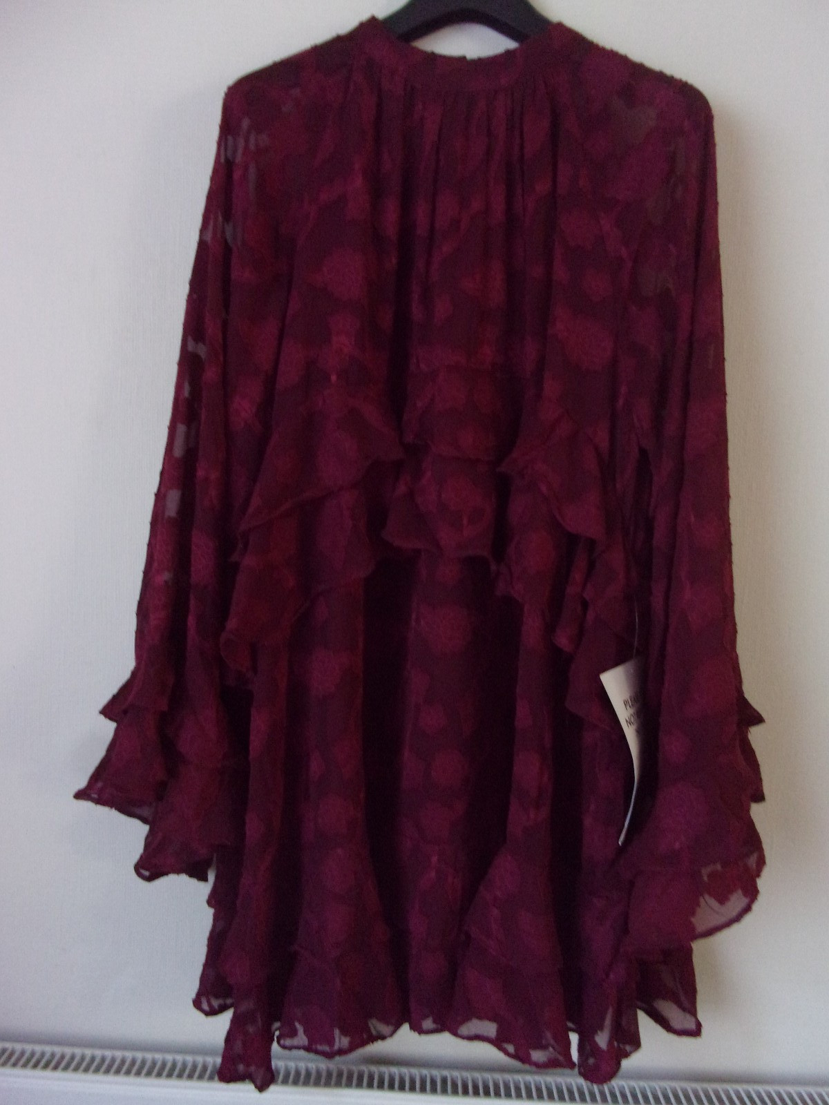 New Anaya With Love Maroon Floral Burnout Shift Mini Dress Size: UK 18 RRP: £95