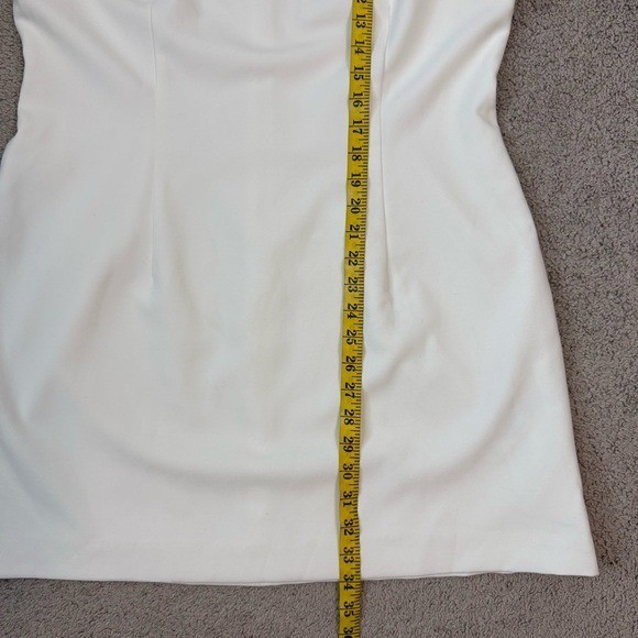 French Connection Whisper Bow Strap Sheath Mini Dress Summer White 14