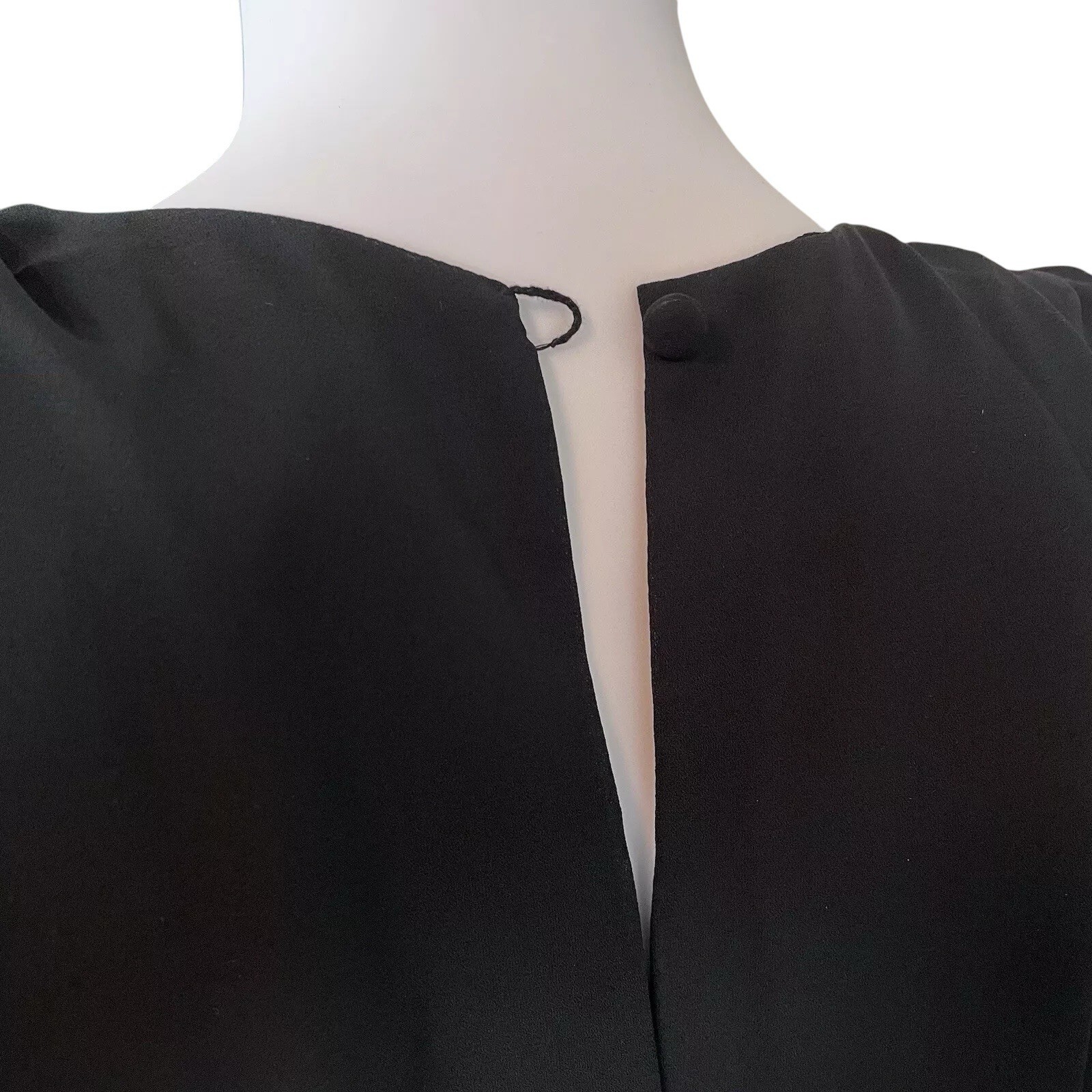 Vtg 80s Pat Richards Metallic Ruched Peplum Lame Dot Dress Black Gold Size 8