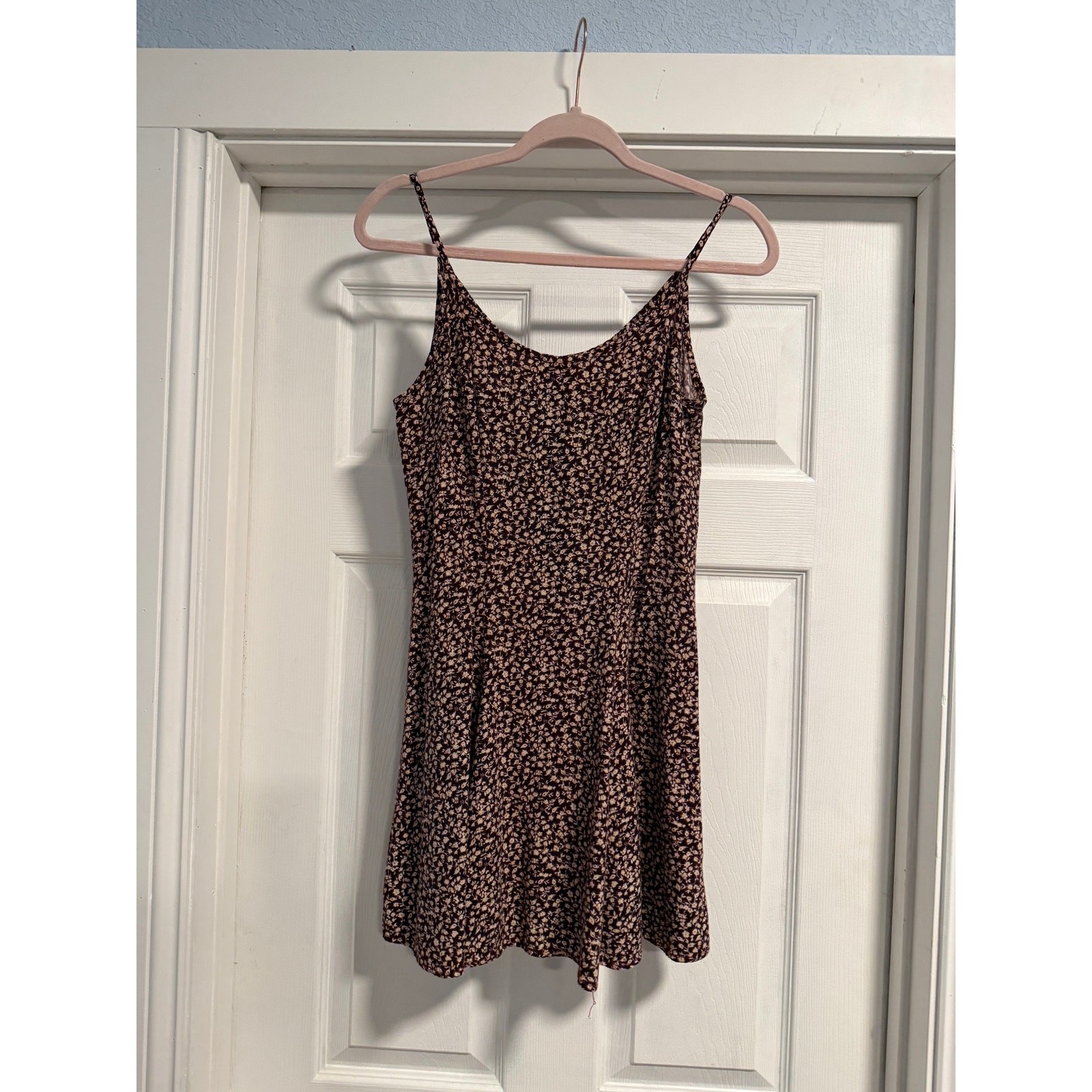 [Vintage] 1990s Rampage Maroon Floral Mini Tank Dress – Size 3 (SG8)