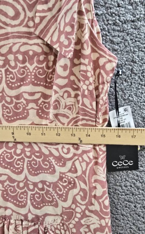 CeCe Linen Blend Sleeveless High-Low Maxi Dress Women’s S Mocha Back Zip Closure