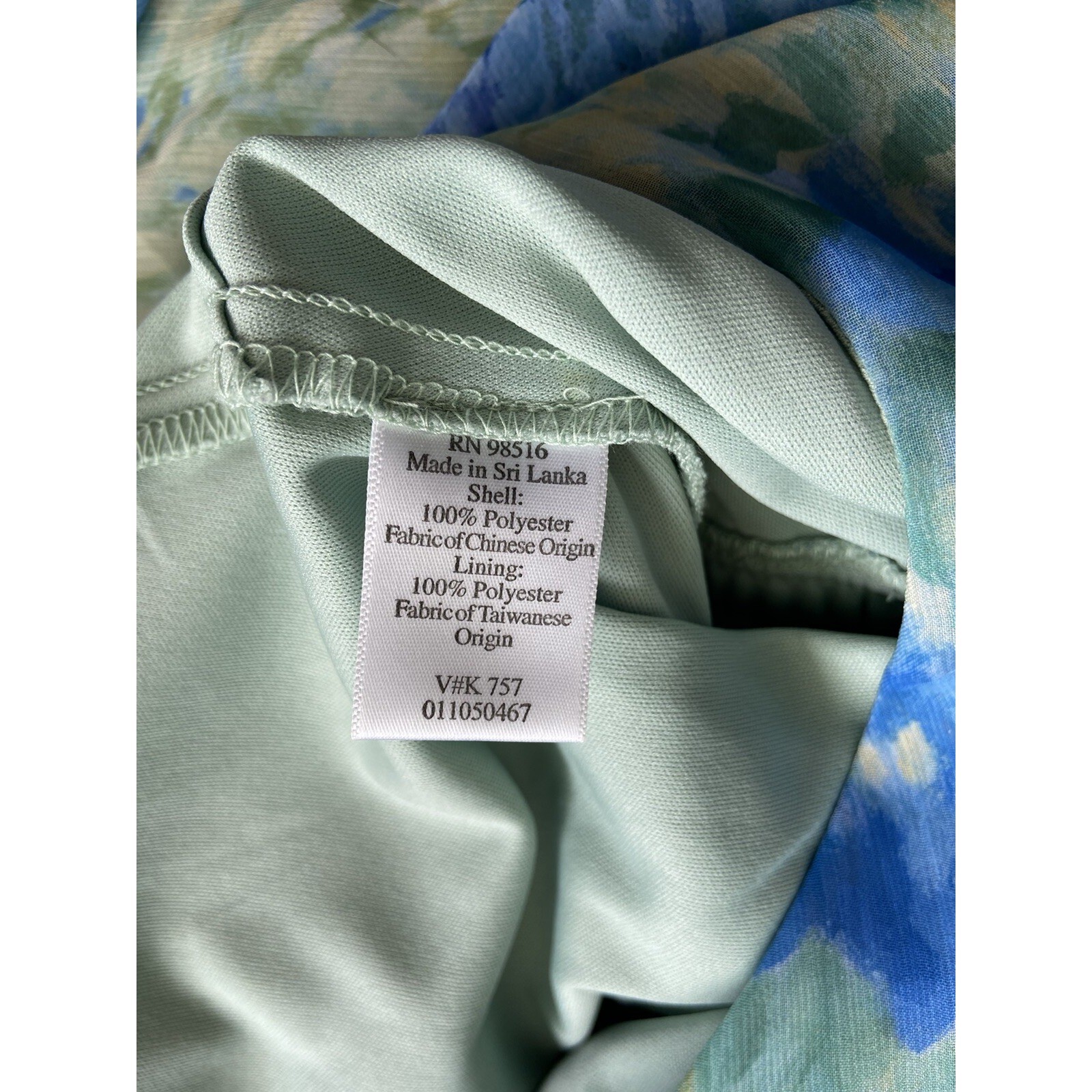 Coldwater Creek Tiered Chiffon Maxi Dress Size 6 Blue Watercolor Kentucky Derby