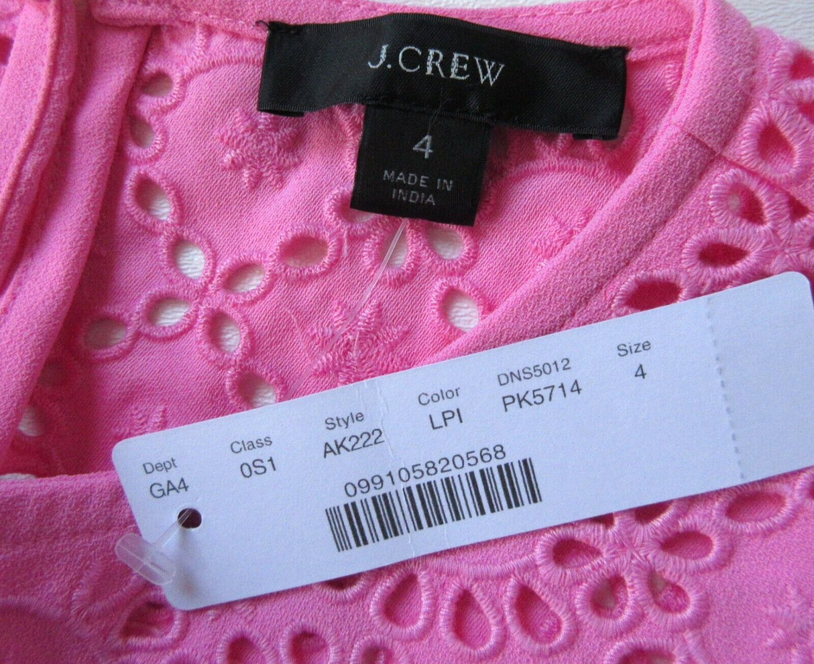 NWT J.Crew Laser-cut Eyelet Shift in Larkspur Pink 365 Crepe Dress 4
