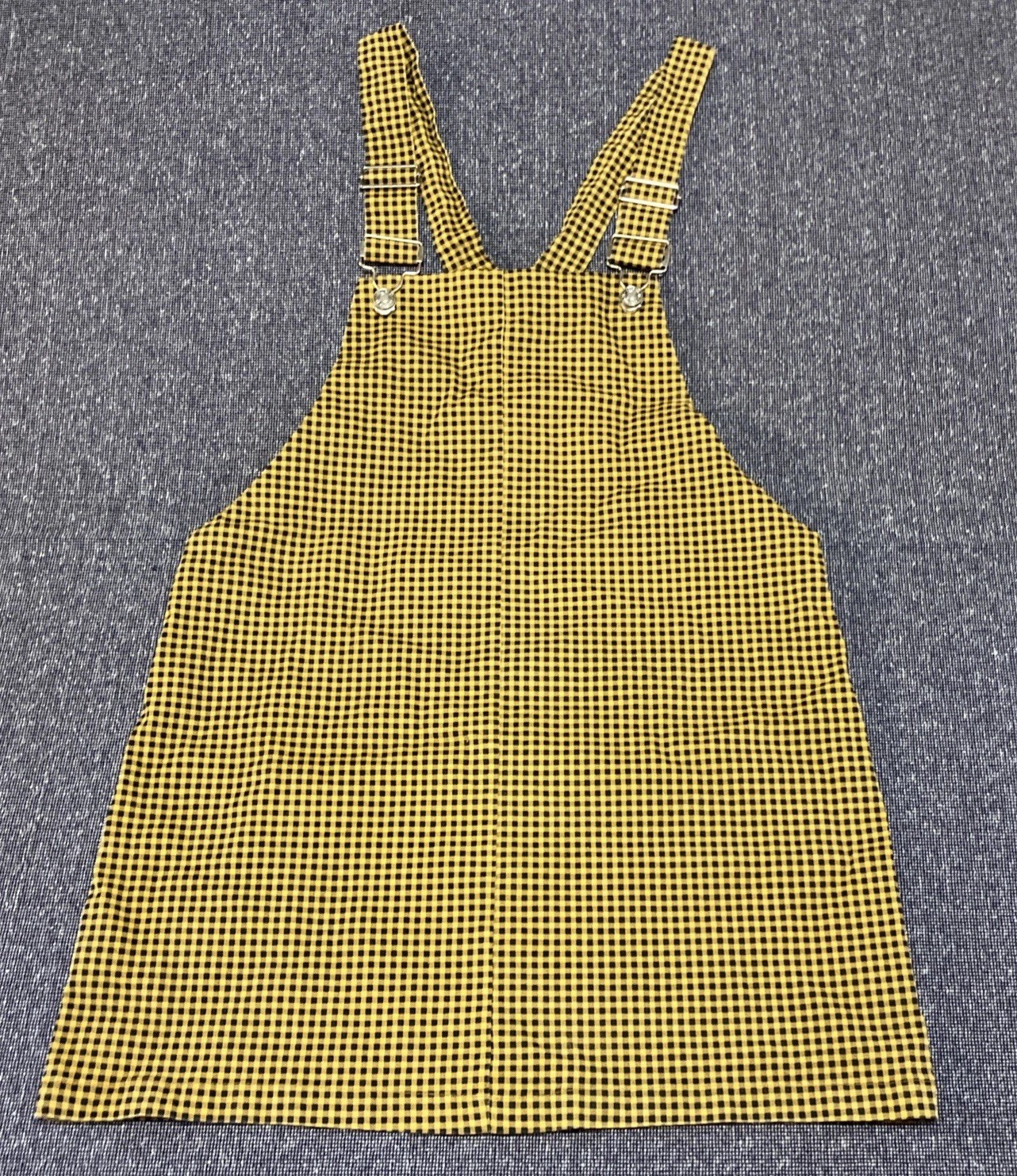 Forever 21 Overall Checkered Mini Dress Size L Yellow And Black