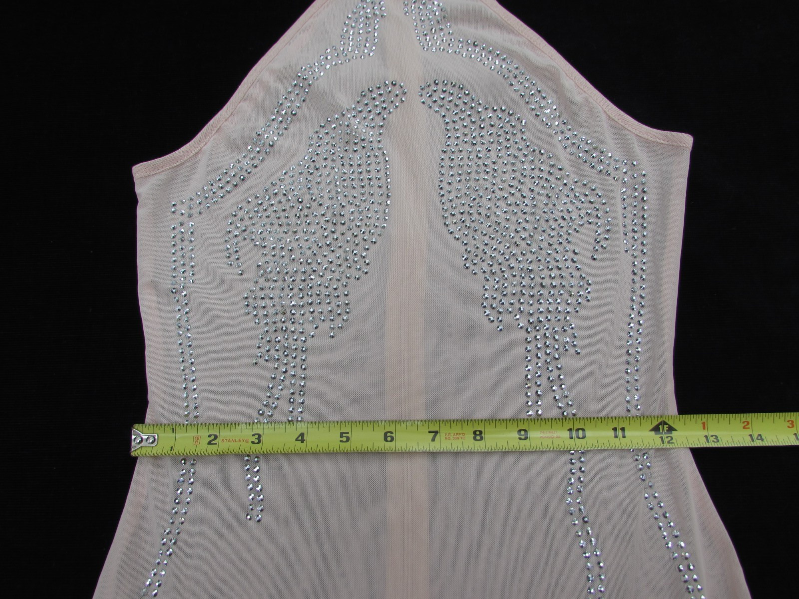 Sleeveless Sheath Sheer Mesh Embellished Rhines Mini Dress Pink Unbranded Size M