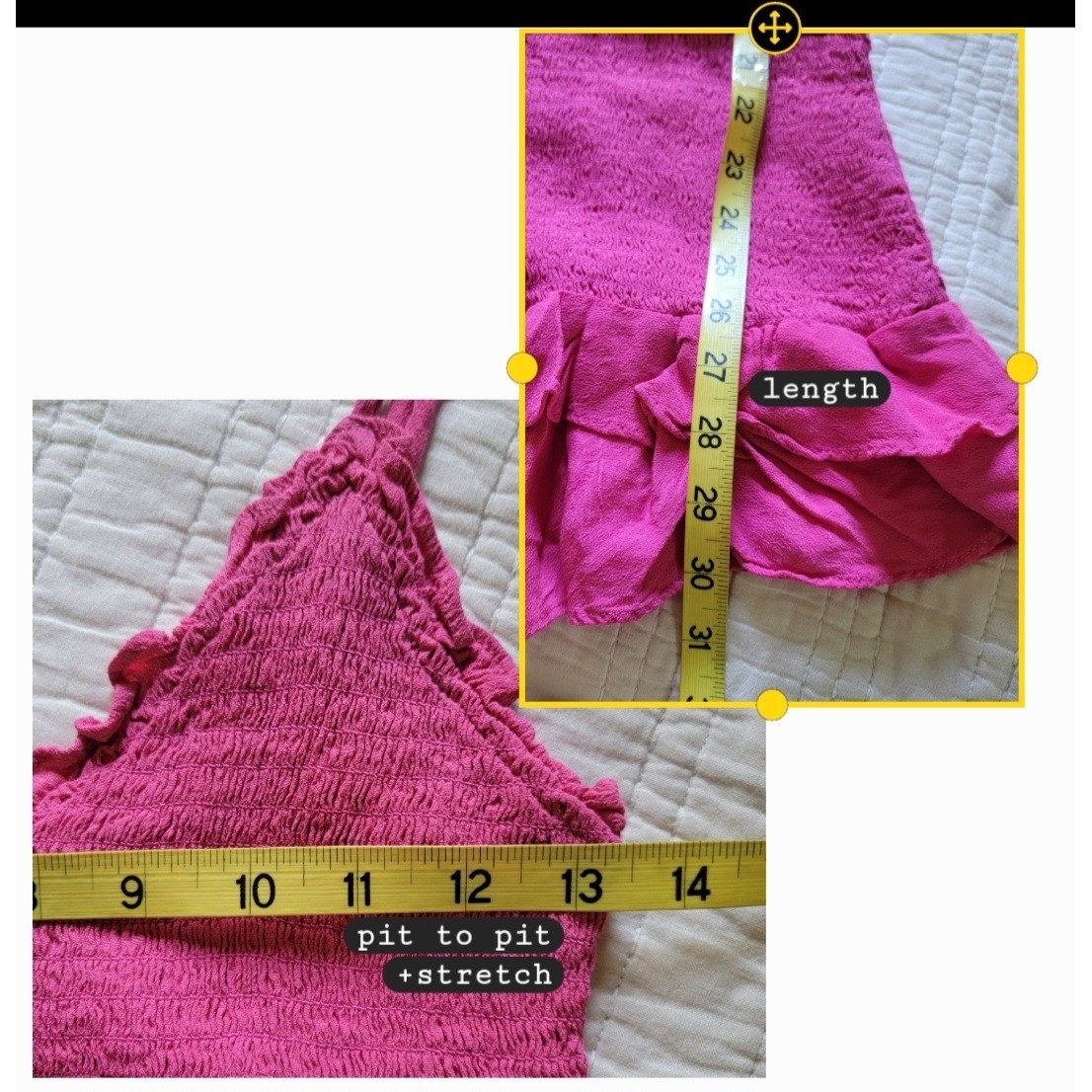 Pookie & Sebastian Pink Smocked Ruffle Sleeveless Tiered Casual Mini Dress Small