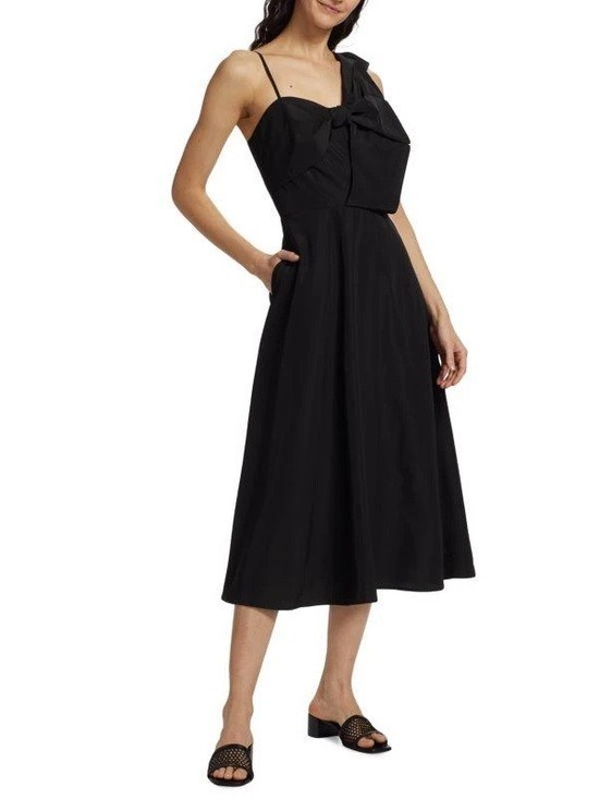 NWT Elie Tahari Emily Bow Midi Dress Black Classy LBD Sz 10