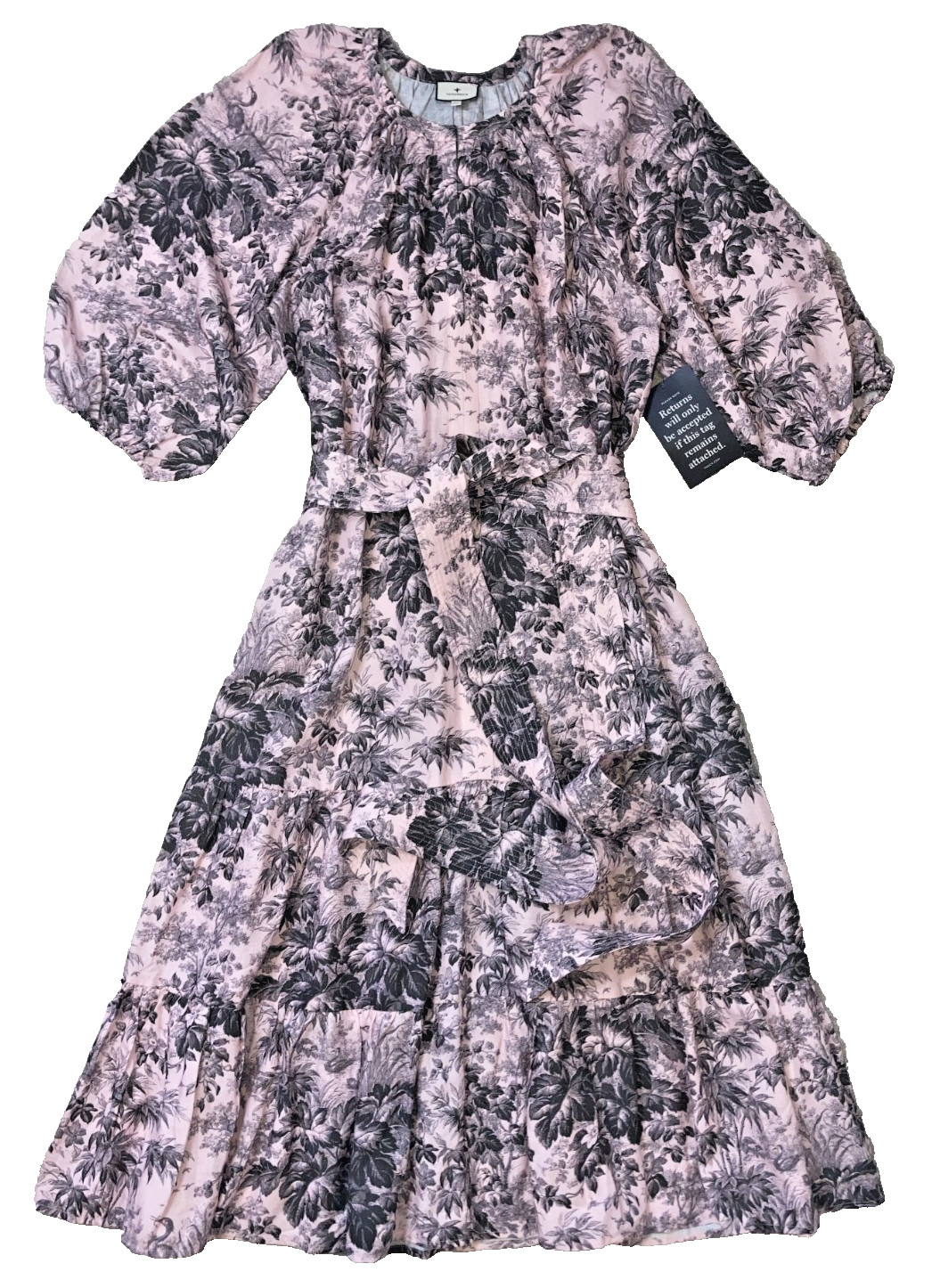 Tuckernuck Pressed Powder Toile Lyles Maxi Dress Pink Tiered NWT 2XL XXL