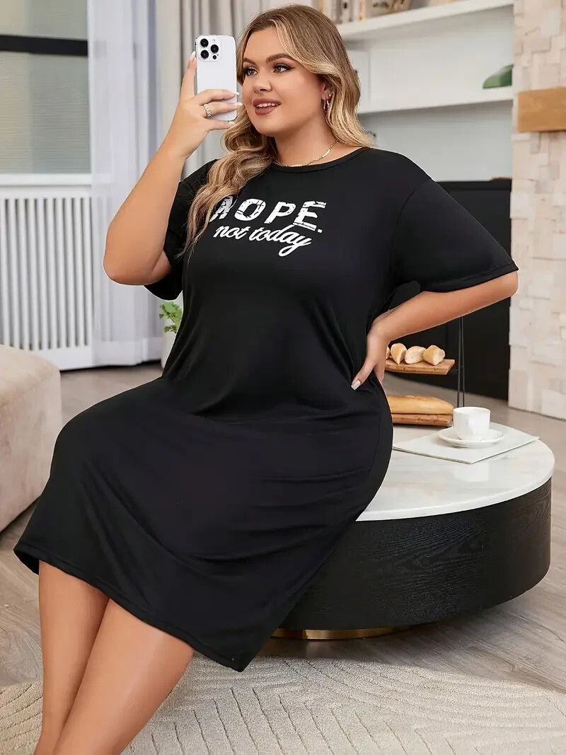 Plus Size – Easy Casual Vibe T-Shirt Dress – Beach, Shopping & Lounger ✨New