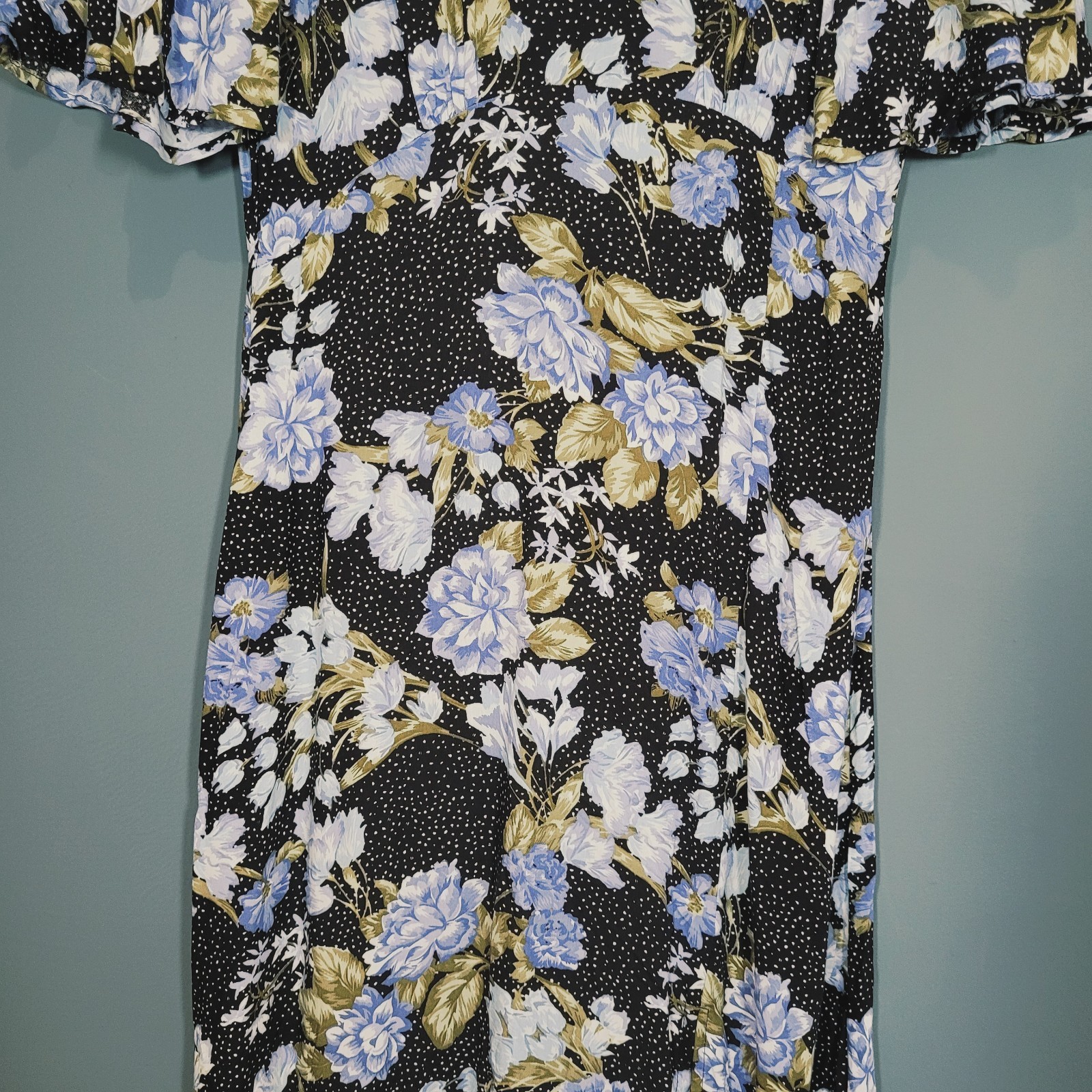 BNWT NEW MISS SELFRIDGE DRESS 10 SHIFT BLUE BLACK FLORAL LONG SUMMER CT900