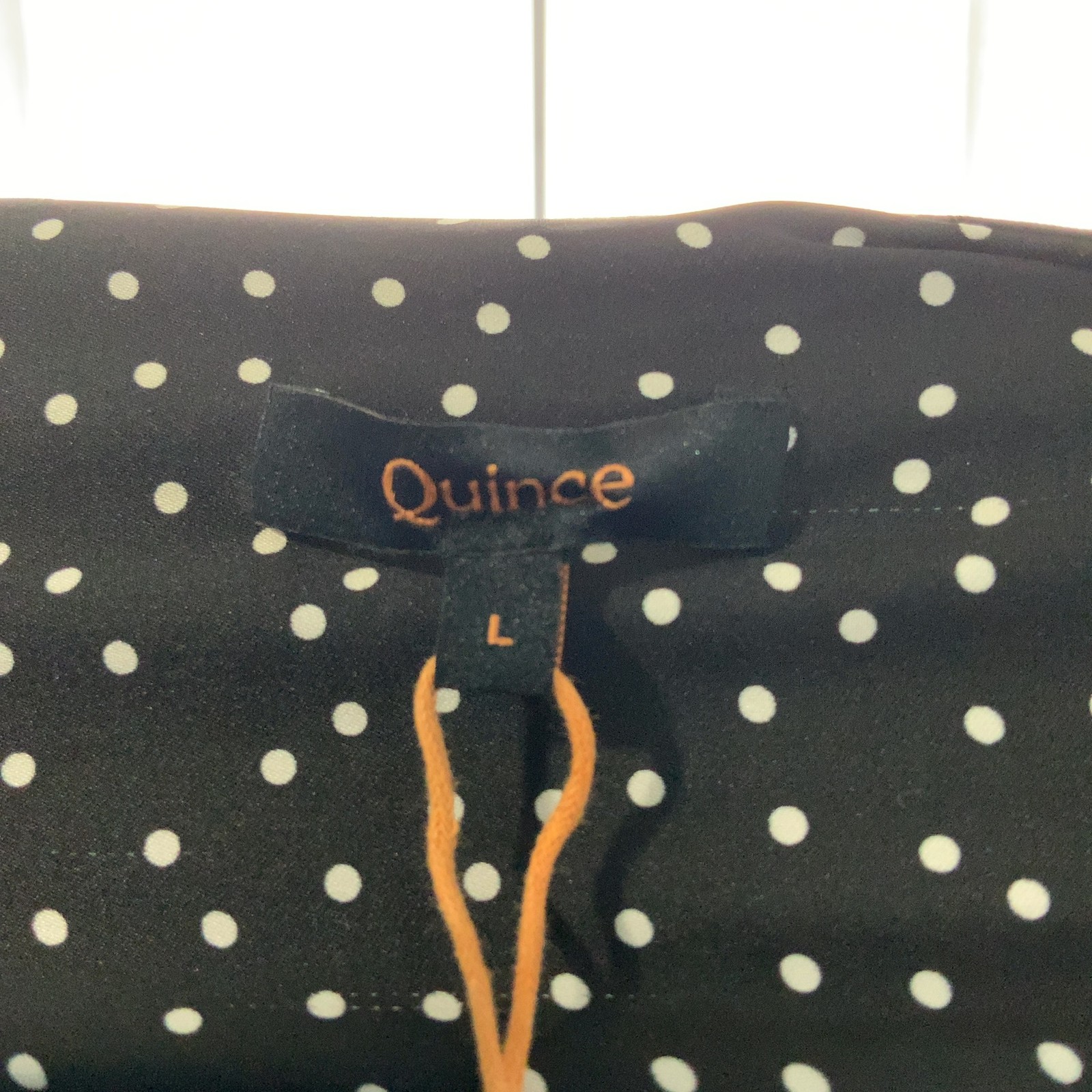 Quince Washable Stretch Silk Maxi Shirt Dress Tiny Dot Black/ White L