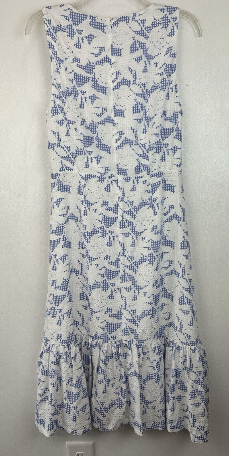 Vineyard Vines Midi Dress Womens 2 Blue Floral Coquette Beachy Coastal New