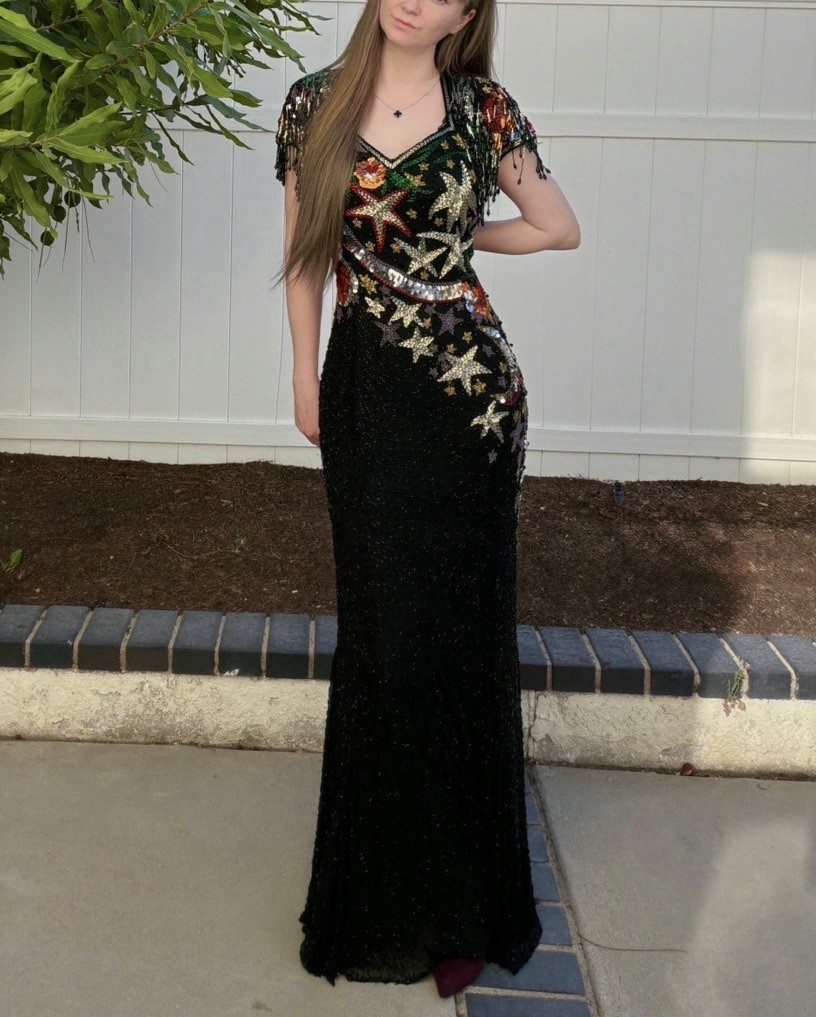 Luxury Vintage Oleg Cassini Celestial Silk Gown