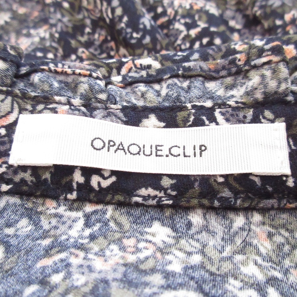 OPAQUE.CLIP floral print long-sleeved shirt dress, size M, navy Women USED