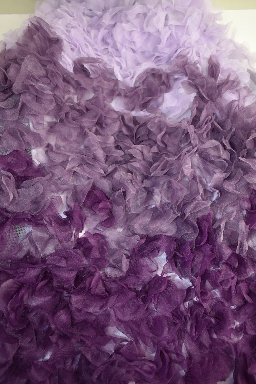 $895 NEW Marchesa Notte Ombre Strapless Tulle Dress Aubergine Purple Lilac 12