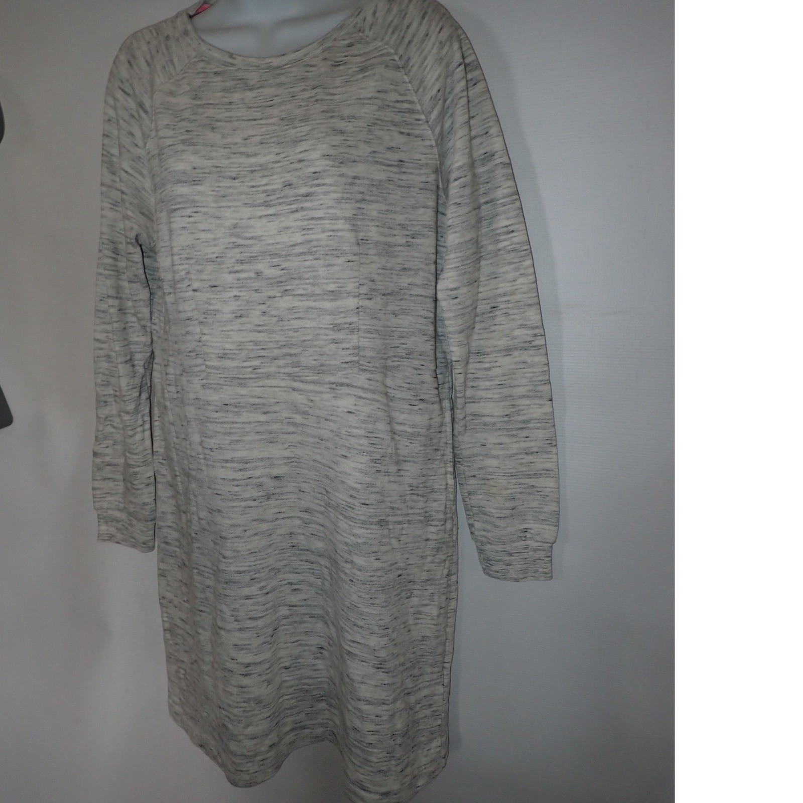 Betsey Johnston Heather Sweatshirt Tunic Dress Women L Gray Long Sleeve Casual