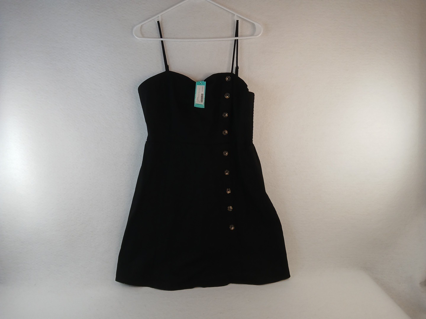 Stitch Fix NINE BRITTON Nadine Linen Button Detail Dress Black Small Business L
