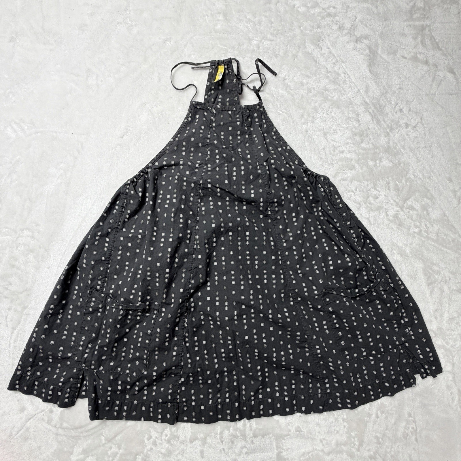 Free People Charcoal Grey Floral Halter Sundress,cottagecore, boho,flowy cotton