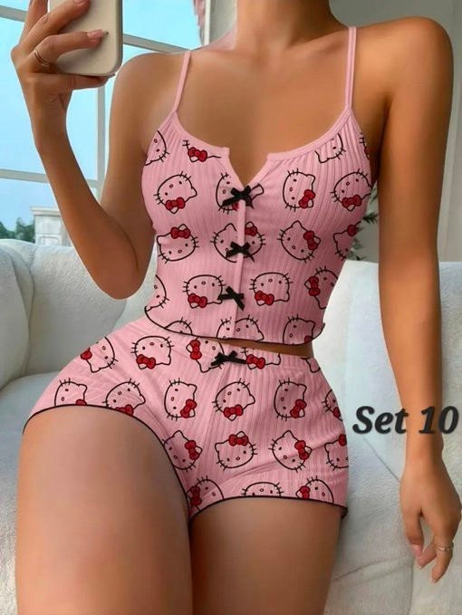 Women’s Hello Kitty Pajama Sets – 4 Different Styles