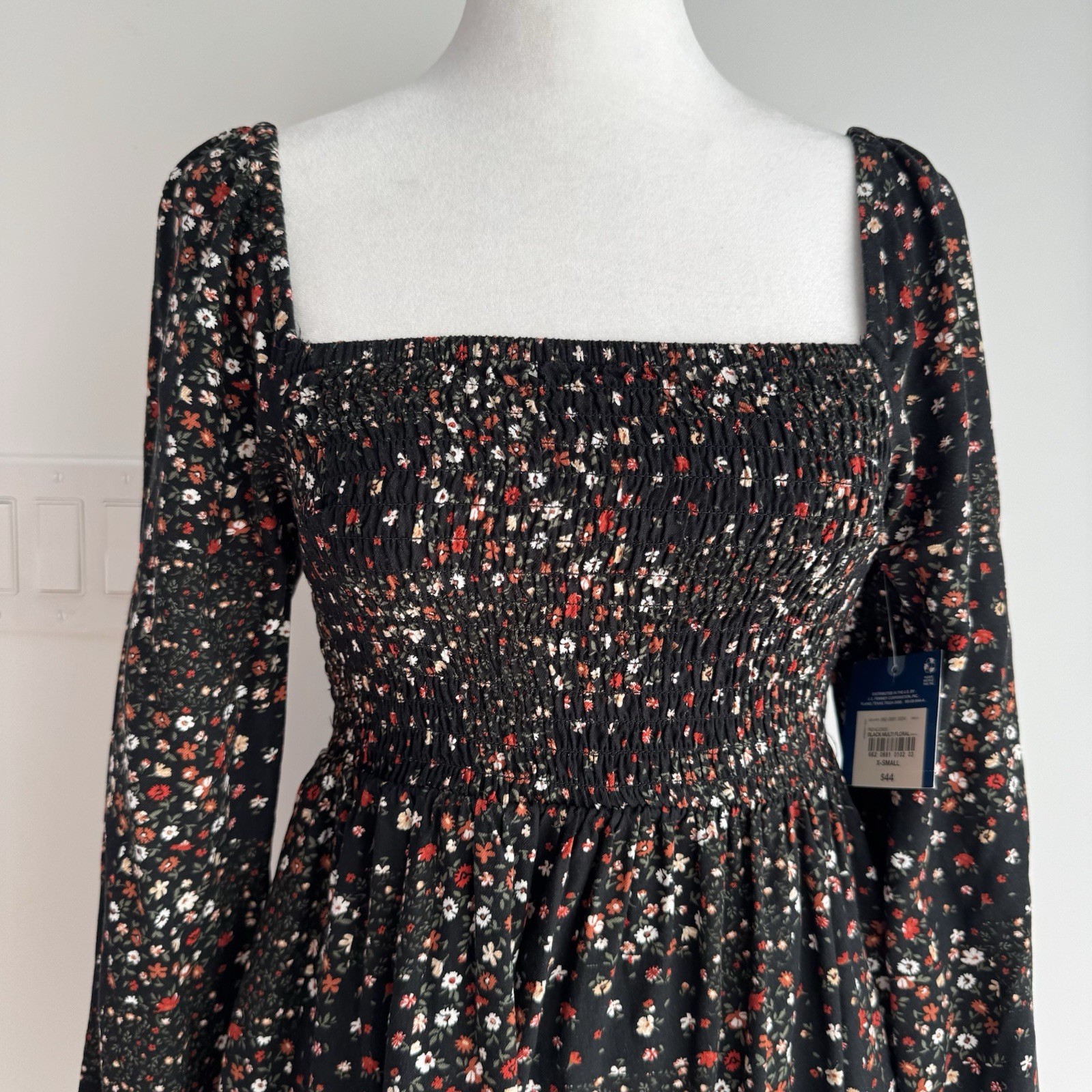 Arizona Jean & Co Mini Floral Print Dress Women’s XS NEW Boho Festival Cowgirl