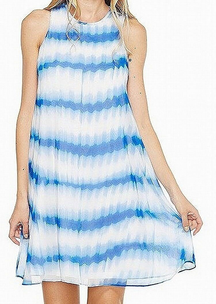 Calvin Klein 173277 Womens Stripe Print Trapeze Dress Regatta Multi Size 6