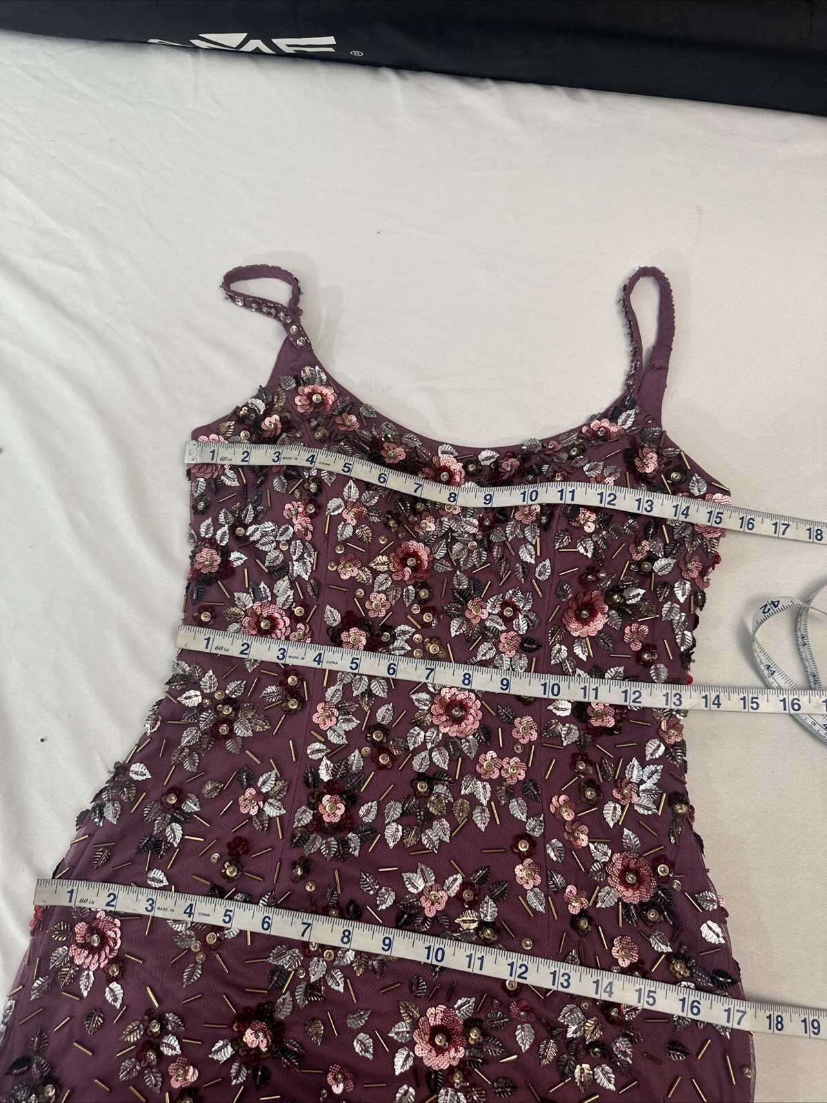 NWT Mac Duggal [ 2 ] 5477 Floral Embellished Scoop Neck Gown Raspberry J1227