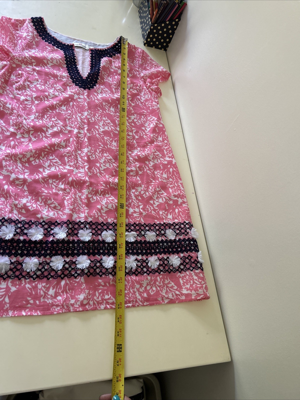 Vineyard Vines Spring Summer Dress Size 4 With Embroidery Trim Work
