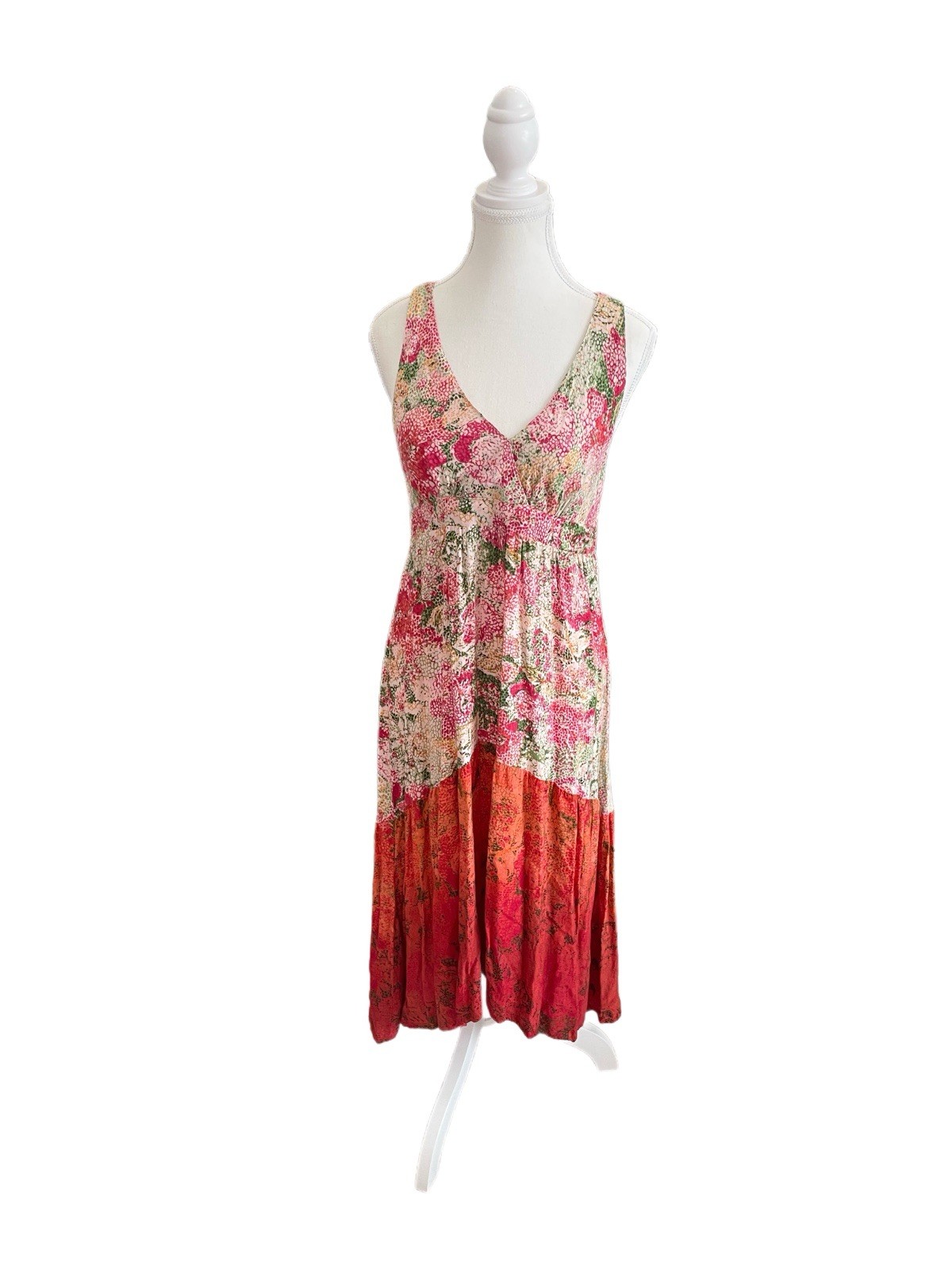 Angie High Low Dress Womens L Pink Festival Brunch Resort Coastal Cruise Beach