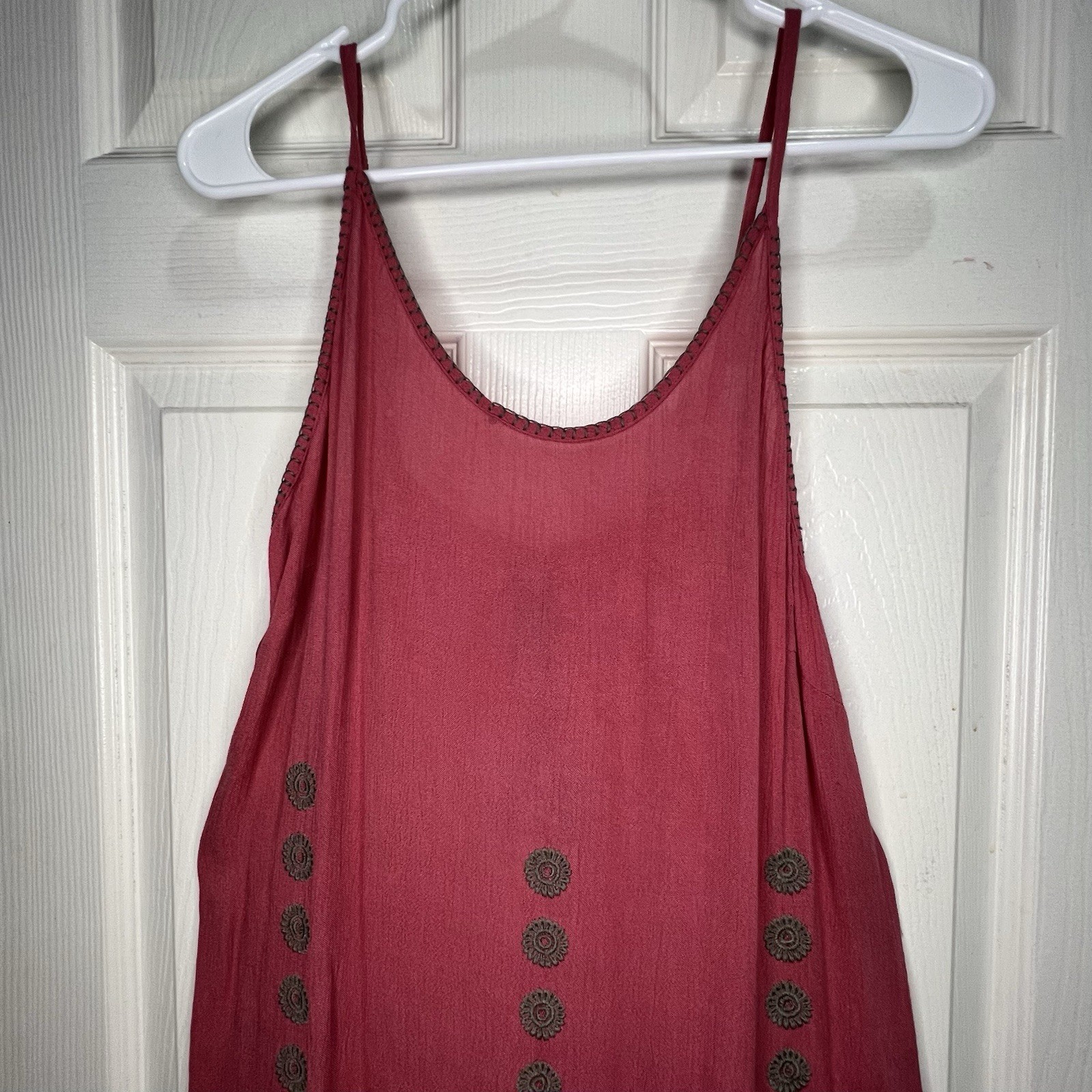 New Sacred Threads Burgundy Red Strap Boho Fairy Hippie Festival Mini Dress Sz M