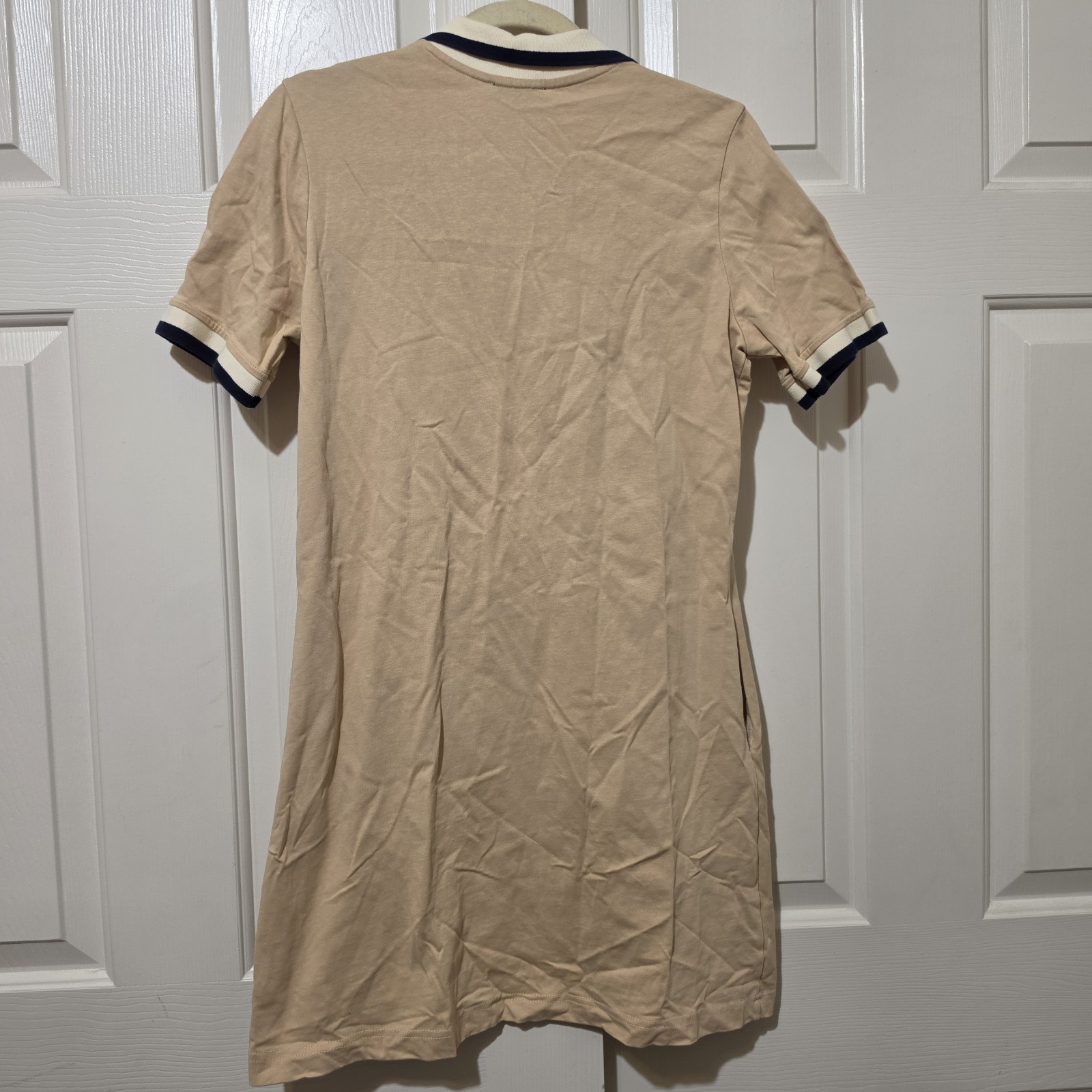 Tuckernuck Hutton Polo Dress Biege Tan Preppy Smart Classic Minimalist Sz M NWOT