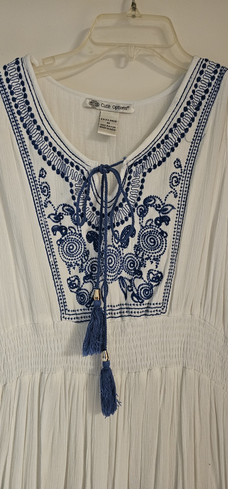 Cute options embroidered dress size M