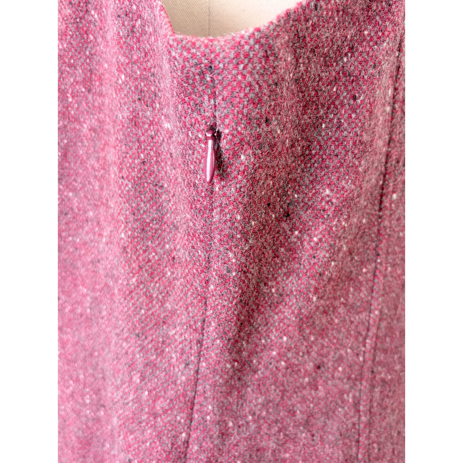 Boston Proper 100% Wool Burgundy Square Neck Sheath Dress 12 Fall Autumn Fashion