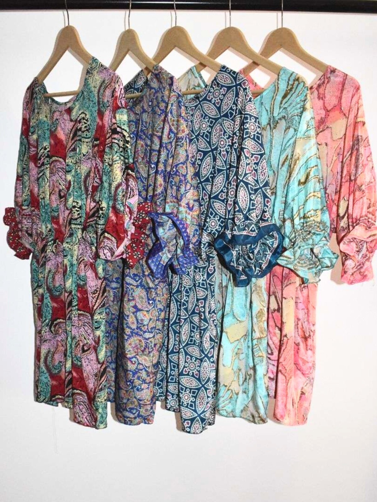 Women’s Caribbean Outfits Printed Mini 3/4 Ruffle Sleeve Dress wholesale Mix lot