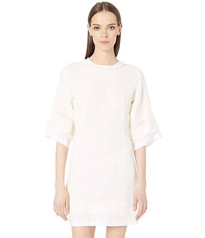 Sonia Rykiel White Organic Tweed Dress Women’s Size EU 40 L104602