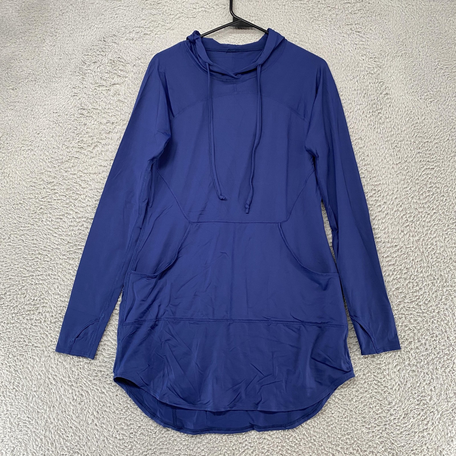 BloqUV Hoodie Dress Womens Medium Blue Lightweight Sun Hiking Pockets Active