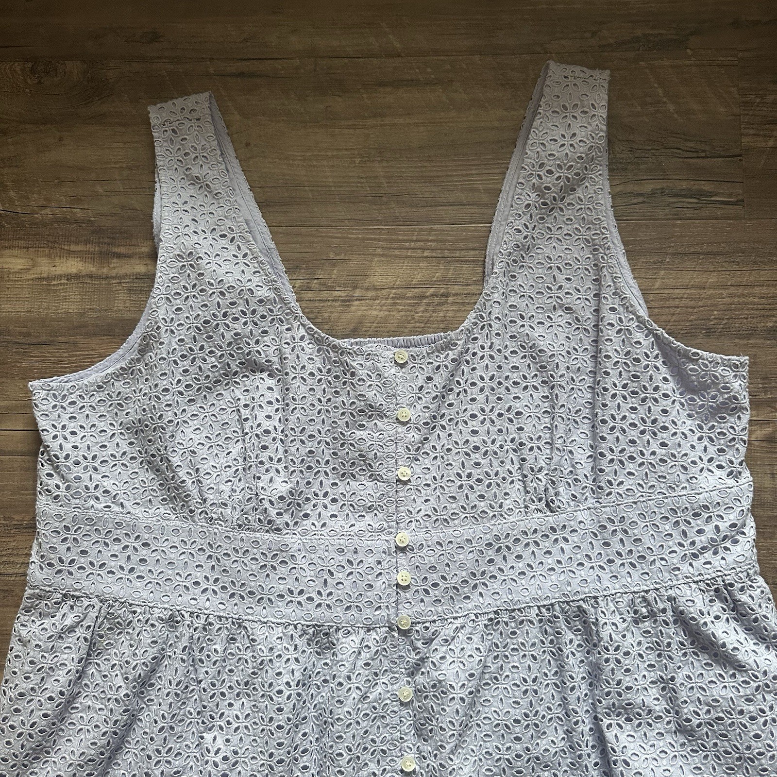 NWT J. Crew Dress Button Front Eyelet Midi Lilac Purple Size 24 Classic Cottage