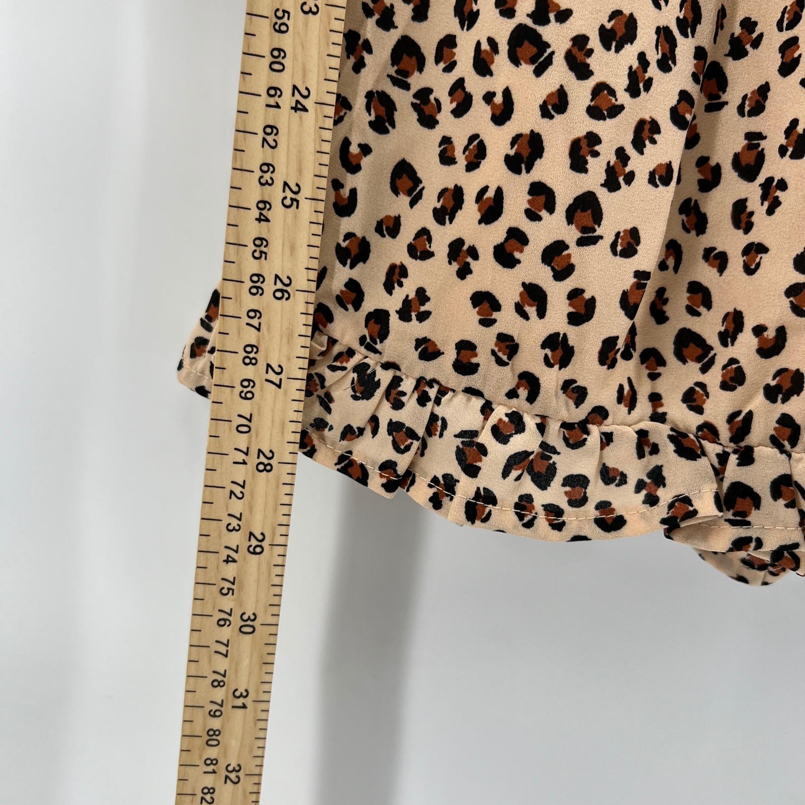 Trixxi Francesca’s Leopard Print Mini romper Dress Women’s Large Spaghetti Strap