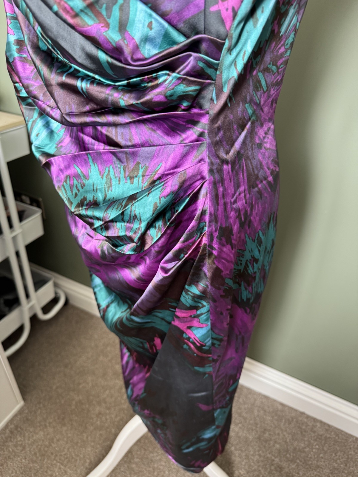Coast floral ladies fitted size 18 cap sleeve dress