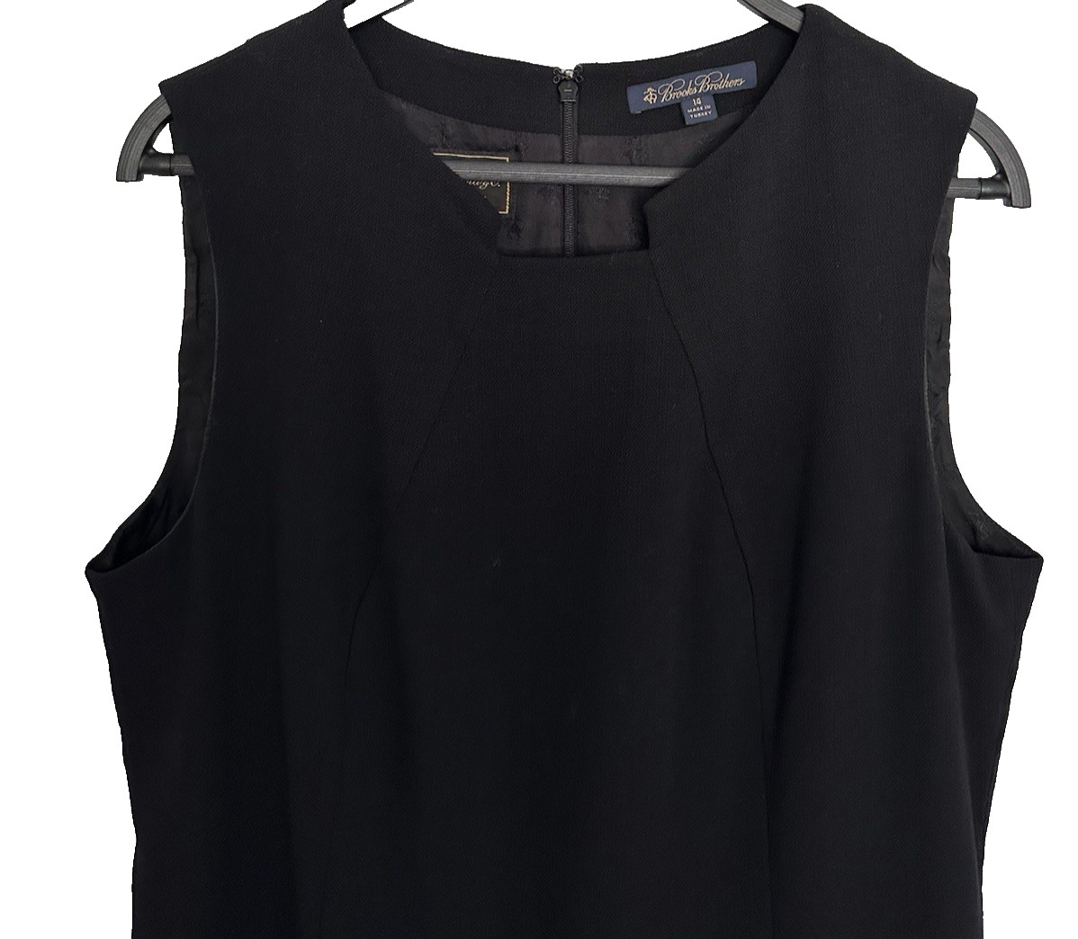 Brooks Brothers Loro Piana Sheath Dress Women’s 14 Black Stretch Wool Silk Lined