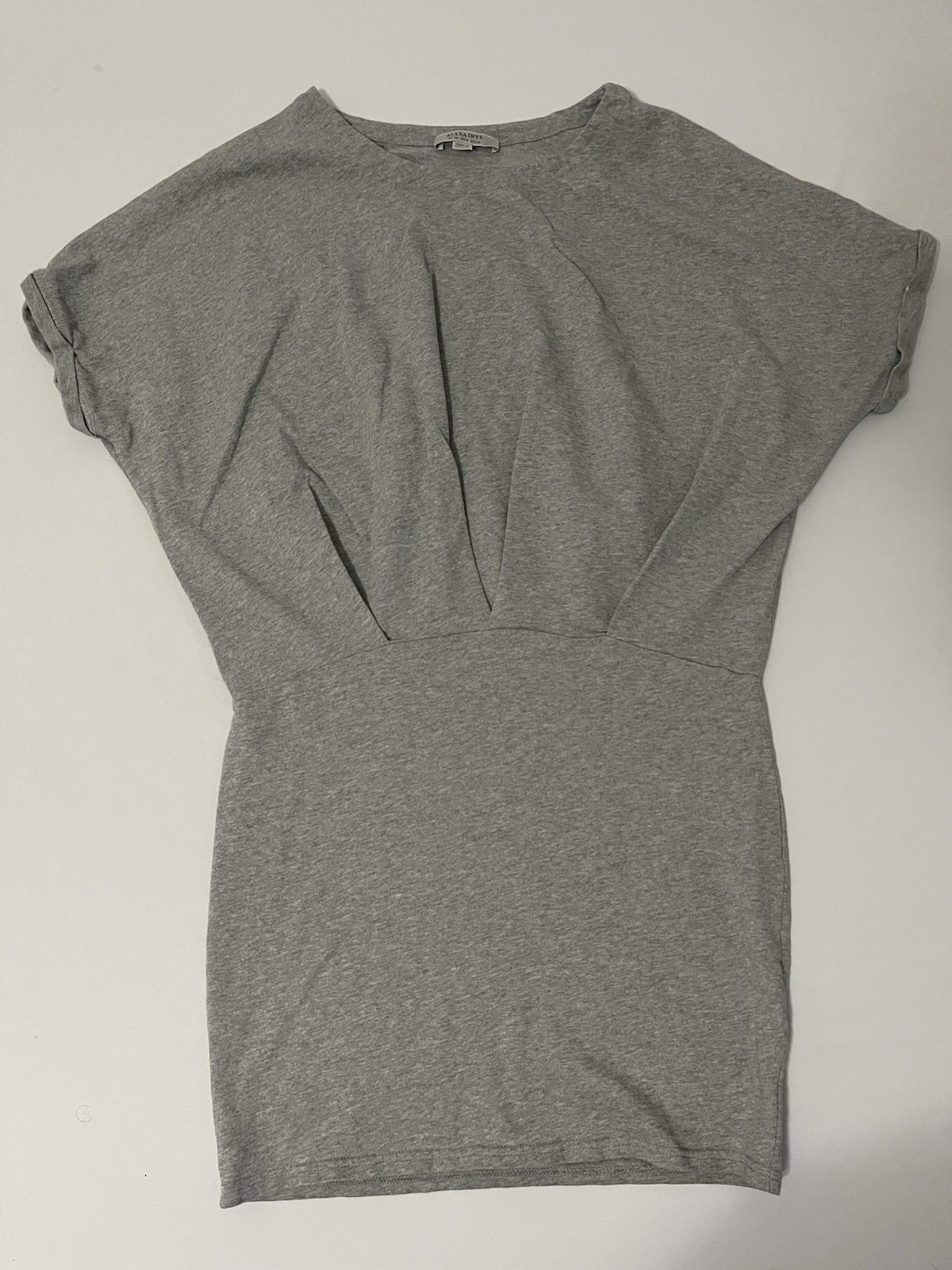 ALL SAINTS Gray Cotton Knitwear Dress Tunic with Short Sleeve Size US 6