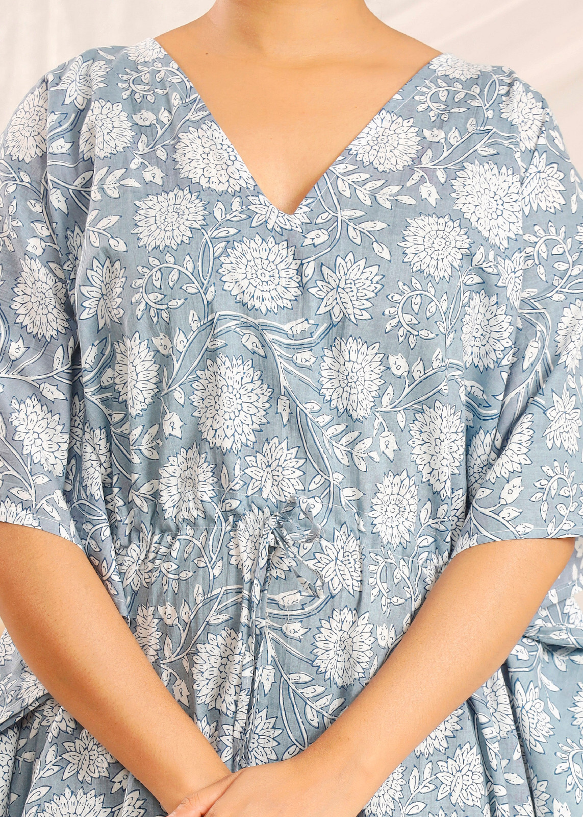 Night Dress · Pure Cotton Block Print Handmade Kaftan 100% Cotton Casual Dress