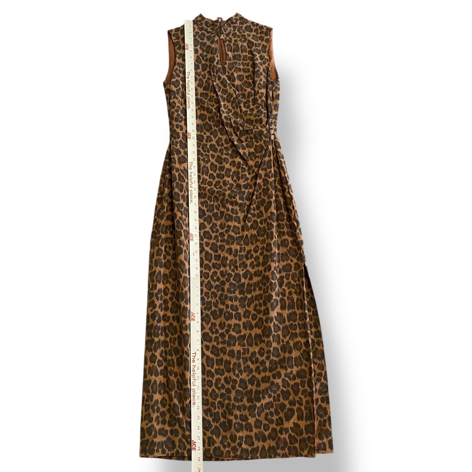 David Warren Vintage Y2K Cheetah Print Sleeveless Maxi Long Formal Dress Size 12