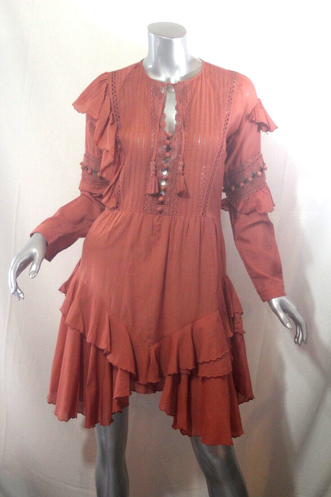 Womans SEA New York Long Sleeve Ruffle Dress Size 2