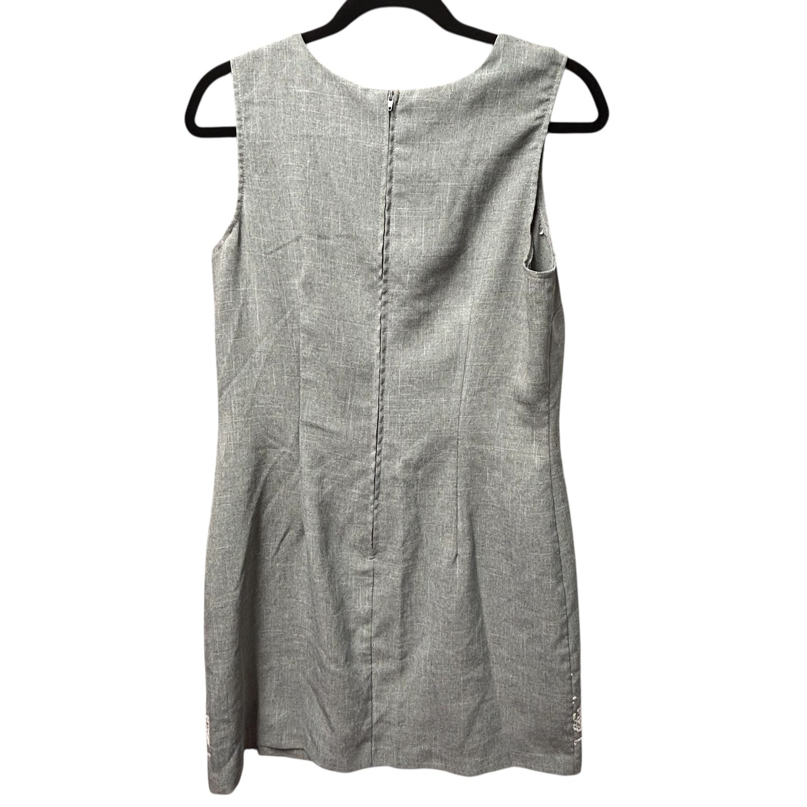 City Studio Gray Embroidered Sleeveless Dress Women’s Size 13 Career USA Vintage