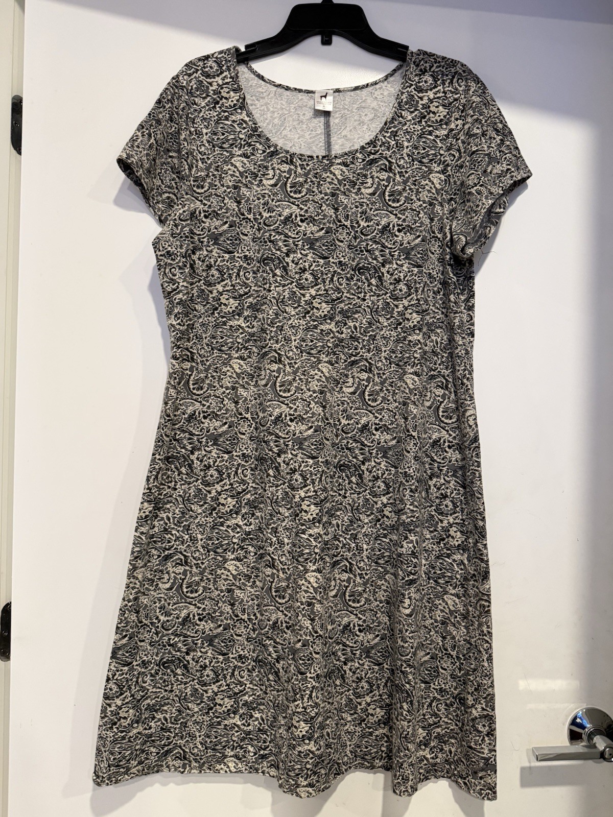 Peruvian Connection Filigree Print A Line Breathable Lightweight Dress Size XL