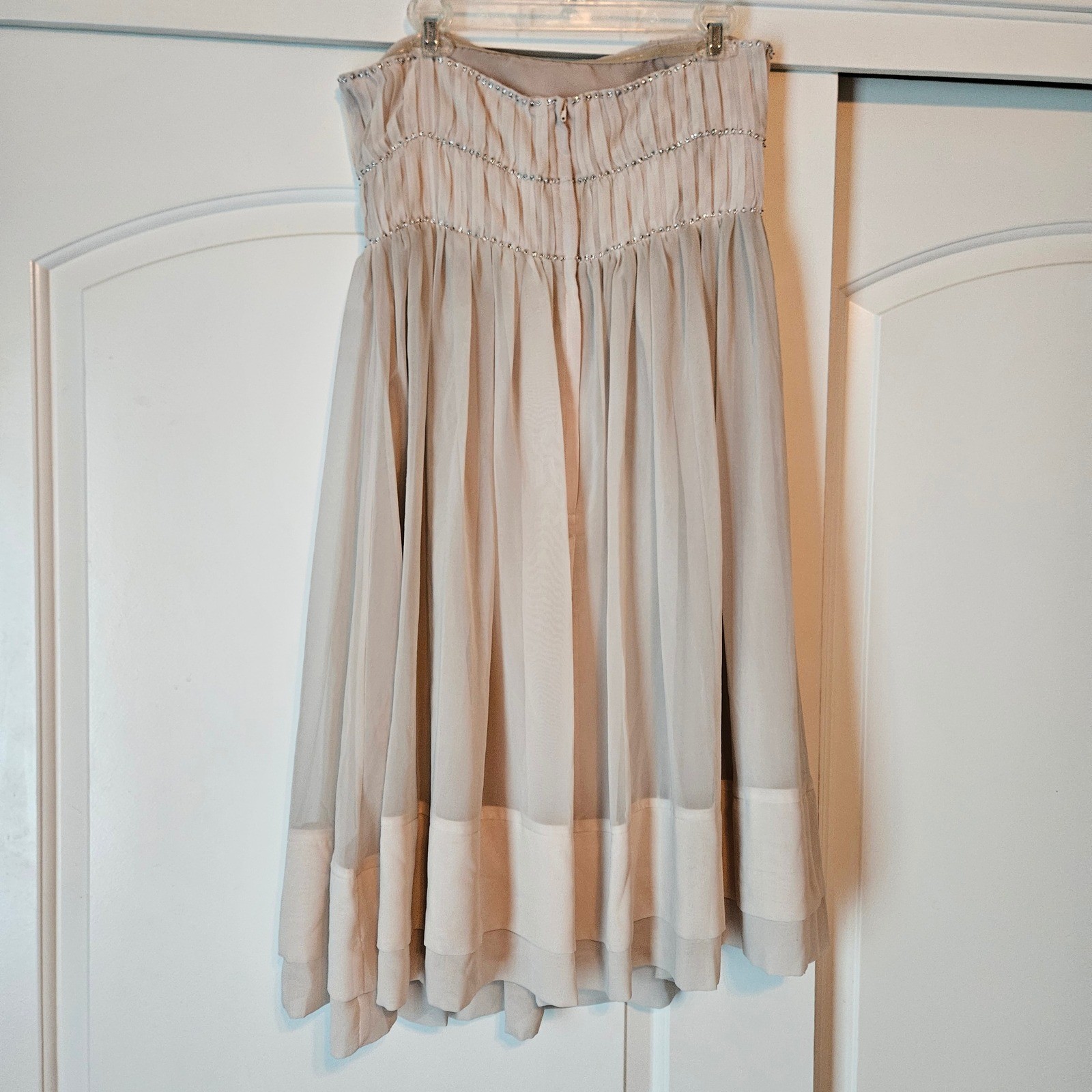 H&M Strapless Rhinestone Pleated Cocktail Dress Size 12 Feminine Wedding Guest