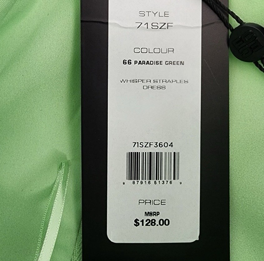NWT French Connection Whisper Strapless Dress-paradise green size 2