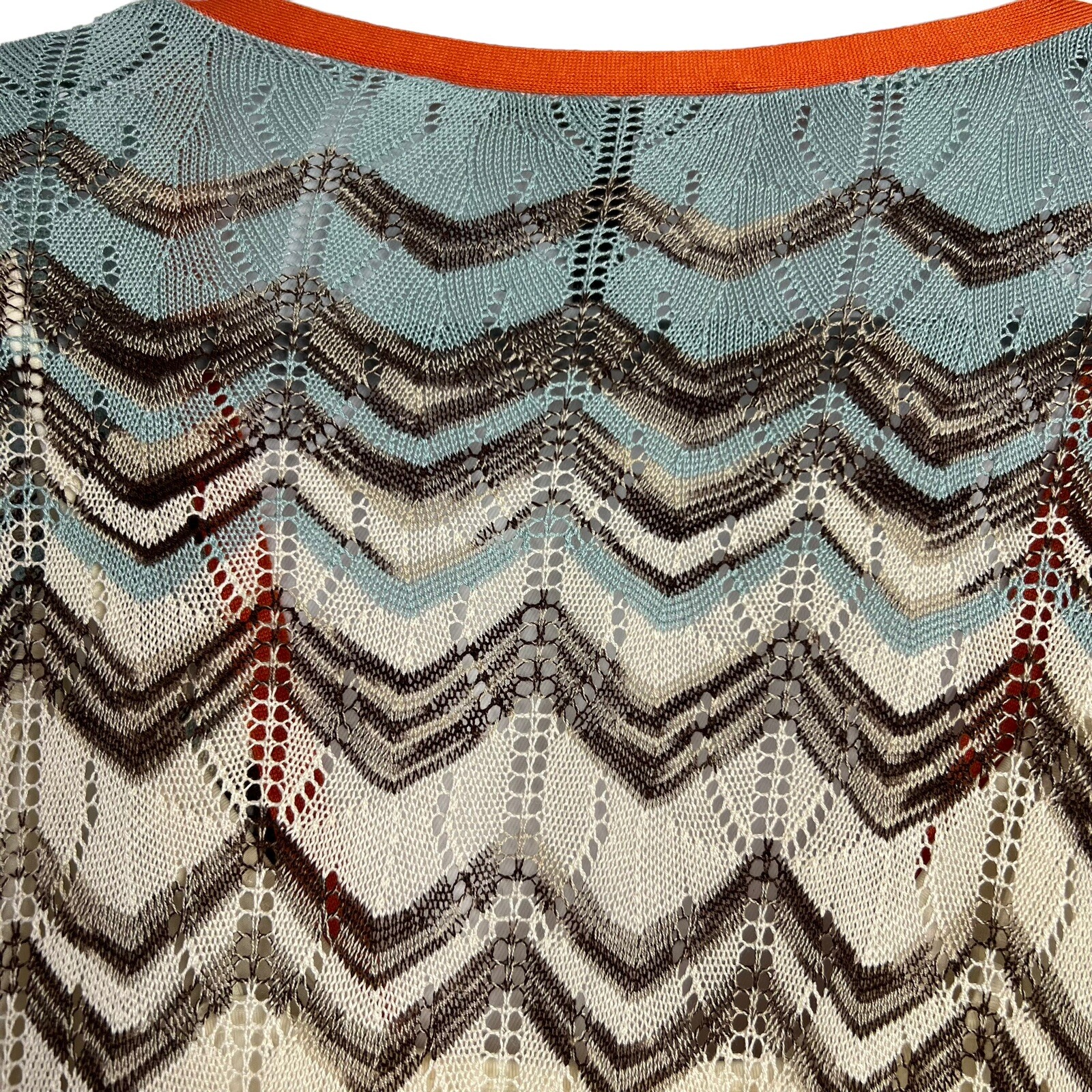 BCBGMaxAzria Chevron Silk Rayon Blend Knit Dress Size Medium Boho