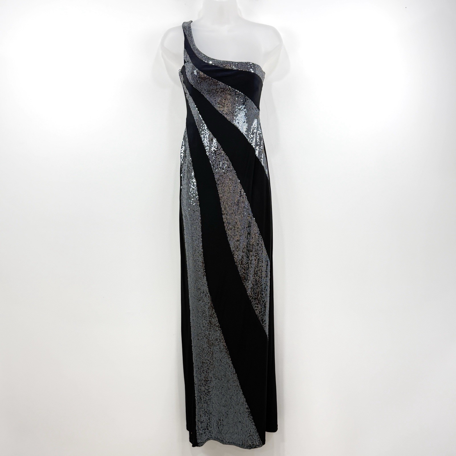 VTG Y2K Jump Apparel Dress Womens 3/4 Glam Sequins Prom Gala Hollywood USA Made