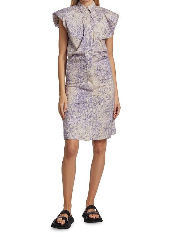 NEW Remain Birger Christensen Purple Marika Dress Shoulder Pads Size 2 Designer